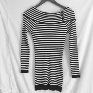 Candies Black/White Off the Shoulder Dress